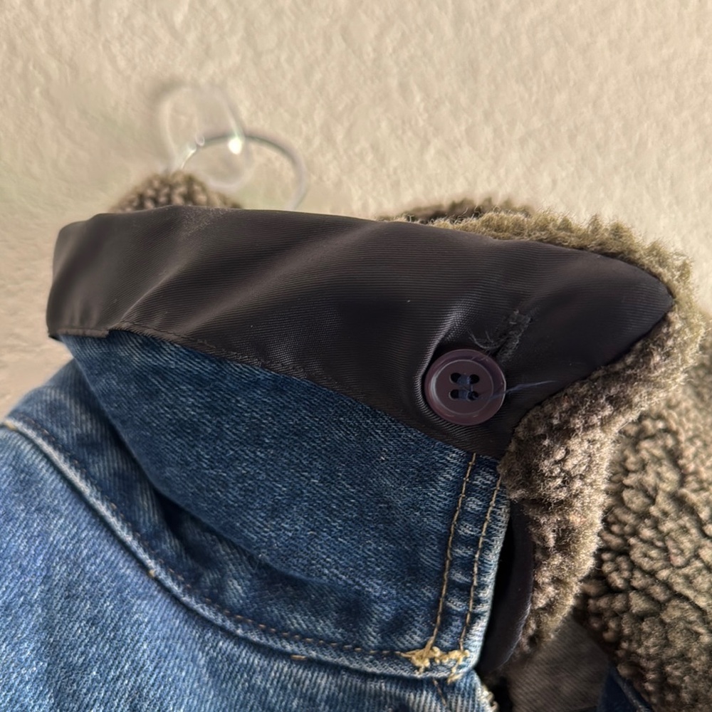 Rafaella Vintage Blue and Brown Jean Jacket with Corduroy Collar 100% co… - Picture 3 of 5
